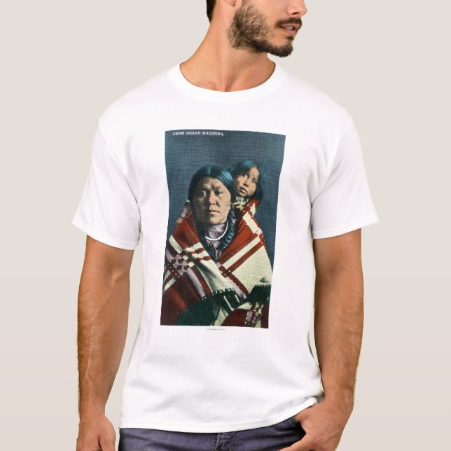 En kråka indiska Madonna och barn Tee (Framsida)