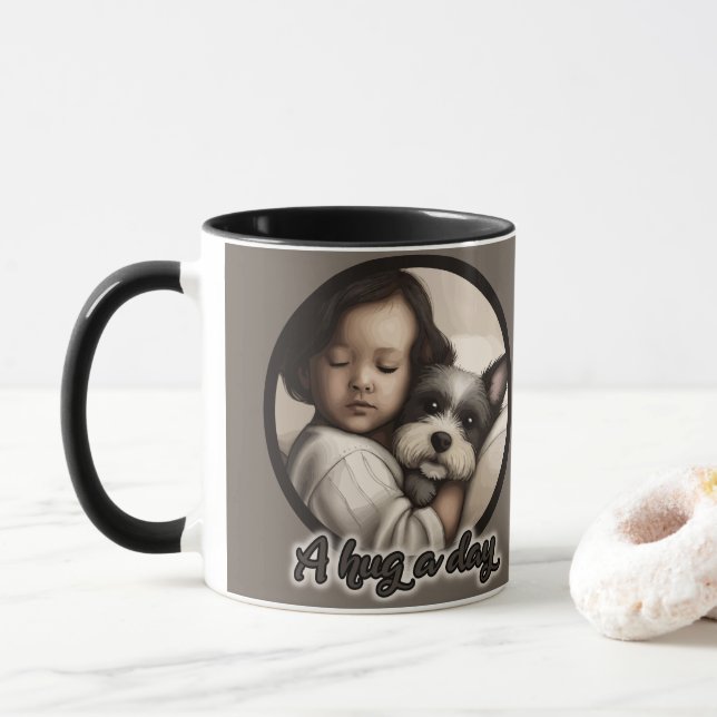 En kram om dagen mugg (Med munk)