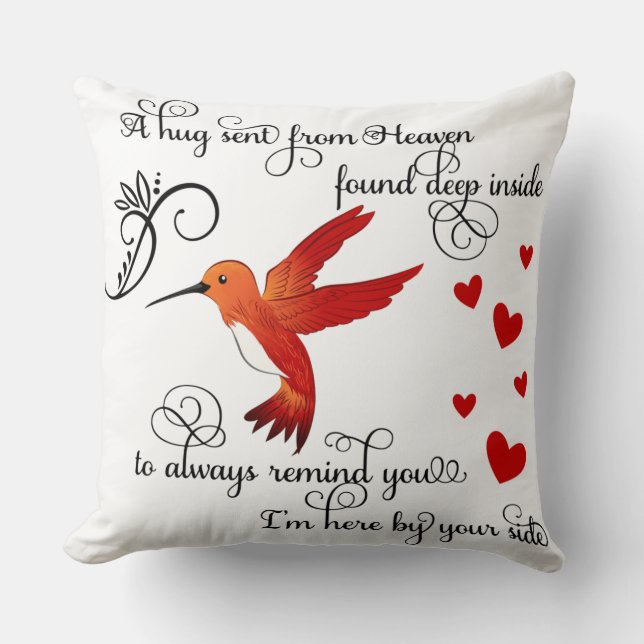 En kram sänd från himlen/Hummingbird Kudde (Framsida)