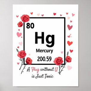 En kram utan U är bara giftig Valentines day Chemi Poster