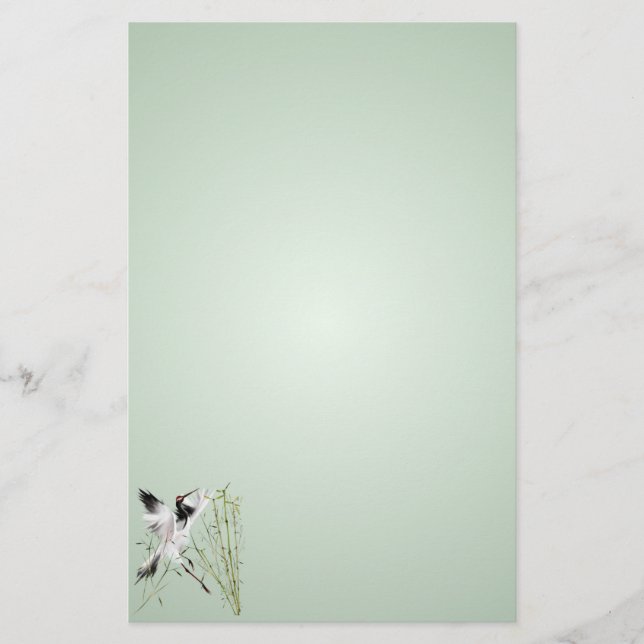 En kran i stationär bambu (Framsida)