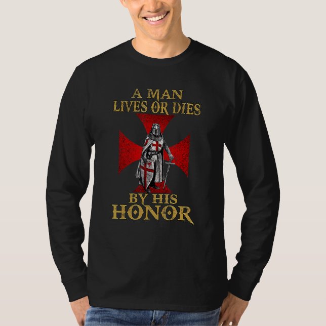 En krigare i Kristus Crusader Knight-mallaren T Shirt (Framsida)
