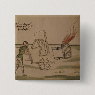 En krigmaskin, illustration från 'De Machinis' Knapp
