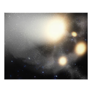 En krock av galaxer fototryck