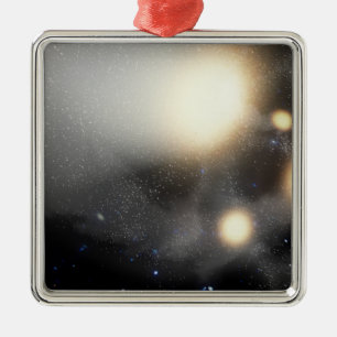 En krock av galaxer julgransprydnad metall