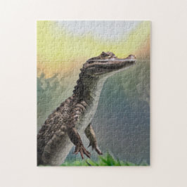 En krokodil i Baby i skålen Pussel