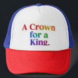 En Krona för ett Kung. Keps<br><div class="desc">Den här t-shirt-designen har den kraftfulla frasen "A Krona för ett Kung." i ett dynamiskt teckensnitt med flera färg. Texten är djärv och regal, med en stiliserad krona sitta vid ord "Kung". Varje ord görs i ett annat färg och skapar ett dynamiskt och öga-fångstande mönster som betonar en känsla av...</div>