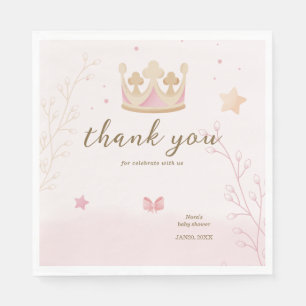 "En krona för prinsessan" Pastellfärg Baby Shower Pappersservett
