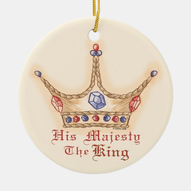 En krona hans majestät kung julgransprydnad keramik (Framsidan)