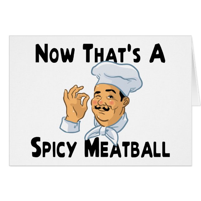En kryddig Meatball Hälsningskort (Framsidan Horizontal)