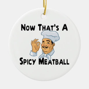 En kryddig Meatball Julgransprydnad Keramik