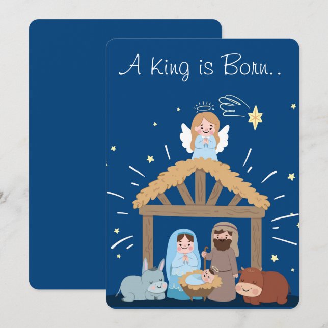 En kung är född julkort (Fram/baksida)