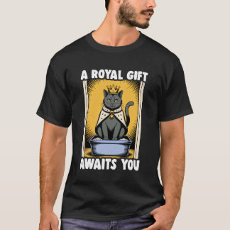 En kunglig gåva väntar dig Toalettlåda Svart kattä T Shirt