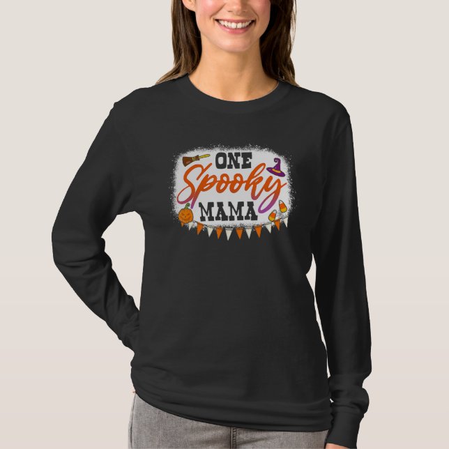 En kuslig mamma Halloween blekmedel T Shirt (Framsida)