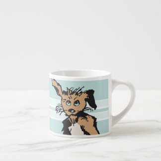 En kute Hund med blå marionett Ögon Espressomugg