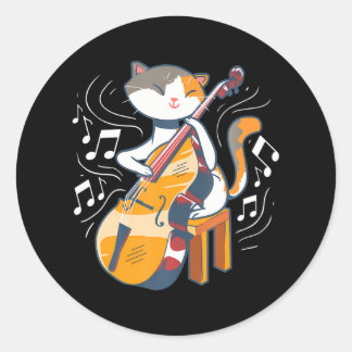 En kute som spelar upp Dubbla Bass Runt Klistermärke