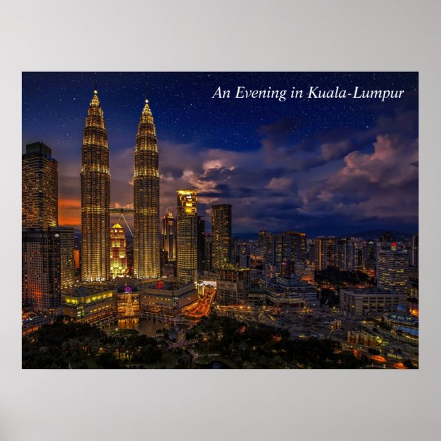 En kväll i Kuala-Lumpur Nattscen Poster (Framsidan)