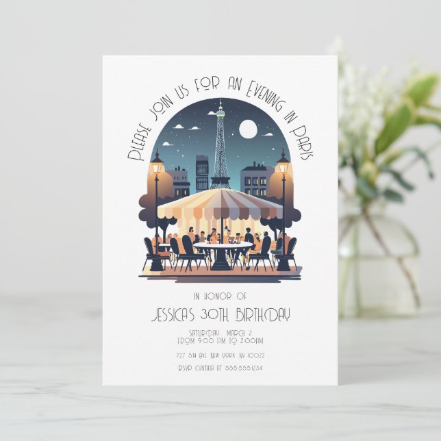 En kväll i Paris Inbjudningar (Stående Fram)