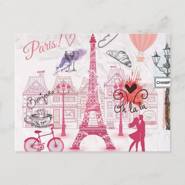 En kväll i Paris Vykort (Framsida)