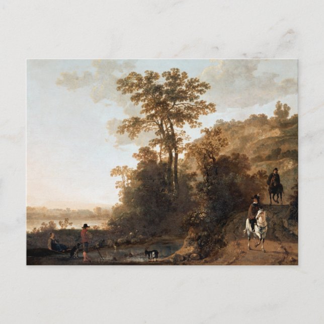 En kvällstur nära en flod Aelbert Cuyp   Vykort (Framsida)