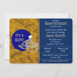 En kvarterback är på väg mot hans babyskor Inbjuda Inbjudningar