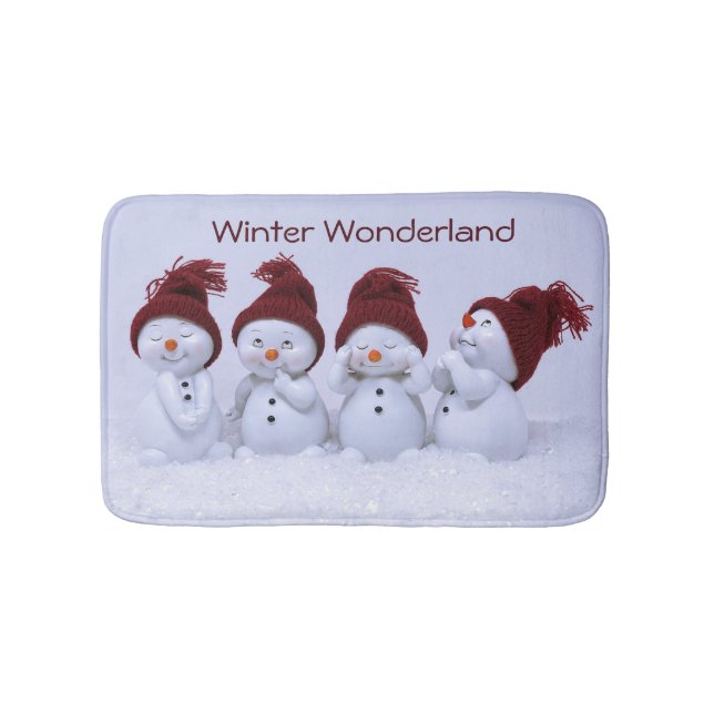 En kvartett snögubbar badrumsmatta (Framsidan)