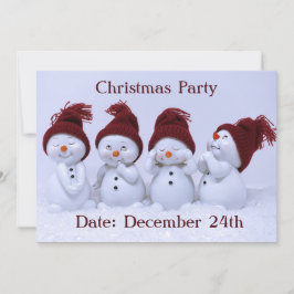 En kvartett snögubbar inbjudningar
