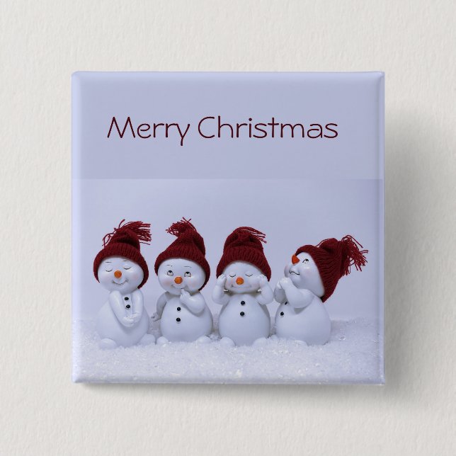 En kvartett snögubbar knapp (Framsida)