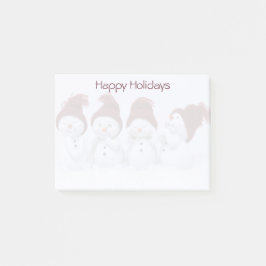 En kvartett snögubbar post-it block