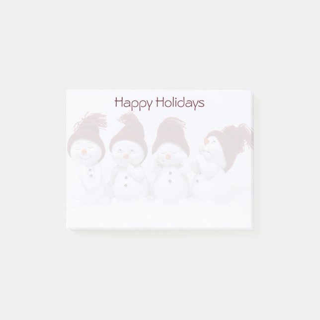 En kvartett snögubbar post-it block (Framsida)