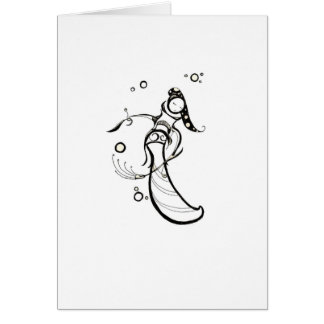 En kvinna arbete hälsningskort