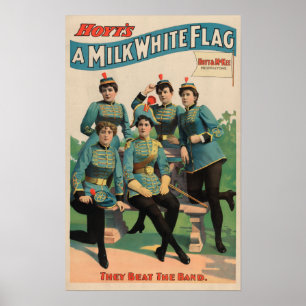 "En kvinna för mjölkvitflagga" musikband för Poster