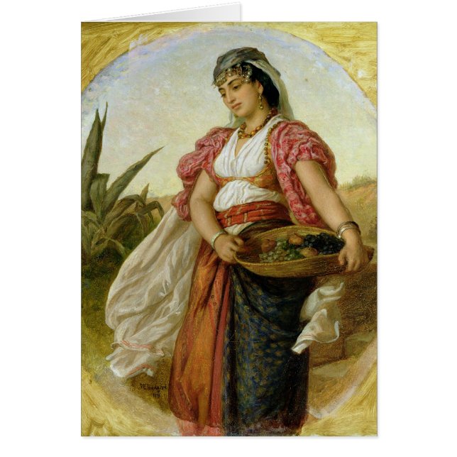 En kvinna från Algiers, 1871 Hälsningskort (Framsidan)