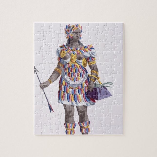 En kvinna från Honduras, 1780 (färgad gravyr) Pussel (Vertikal)