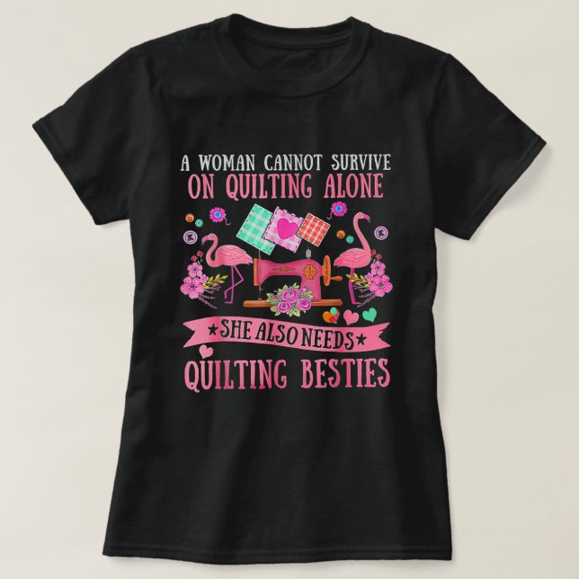 En kvinna kan inte Överleva på att Ensamen ska kli T Shirt (Design framsida)