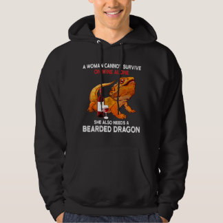 En kvinna kan inte Överleva på Vin Ensam Bearded D Hoodie