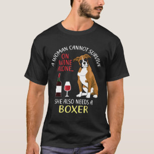 En kvinna kan inte Överleva på Vin Ensam Boxer H T Shirt