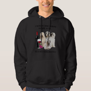 En kvinna kan inte Överleva på Vin Ensam Gamla eng Hoodie