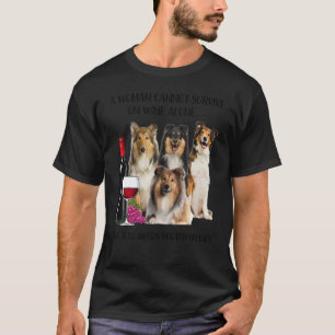 En kvinna kan inte Överleva på Vin Ensam Scotch Co T Shirt