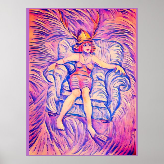 En kvinna med samurai helmet poster (Framsidan)