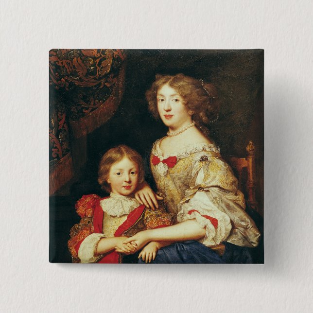 En kvinna och henne Son Knapp (Framsida)