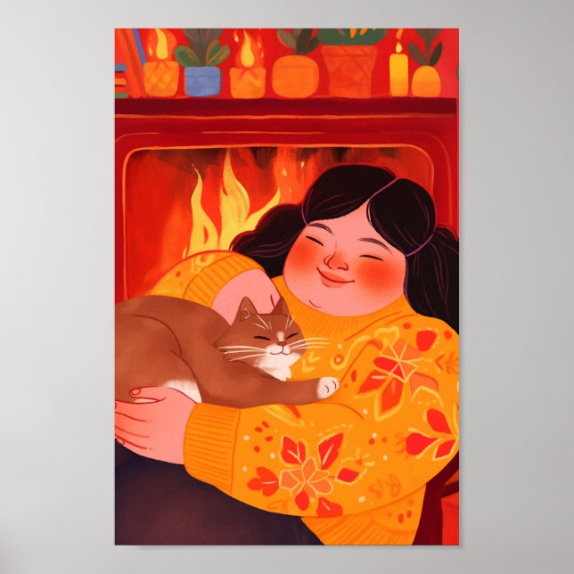 En kvinna och hennes katt poster (Framsidan)