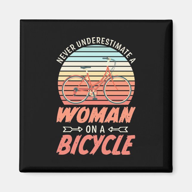 En kvinna på en cykel magnet (Framsidan)