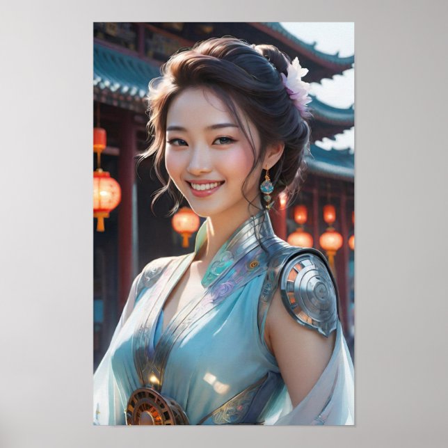 En kvinna som har en ömtålig blå grav poster (Framsidan)