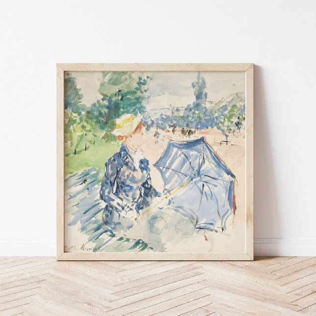 En kvinna som sitter i en bench | Berthe Morisot Poster (Skapare uppladdad)
