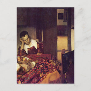 En kvinna som sover av Johannes Vermeer Vykort
