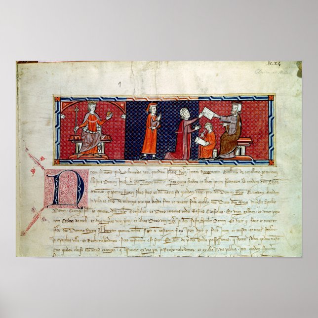 En kvinna som tar en ed före poster (Framsidan)