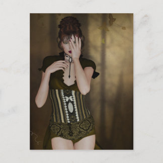 En kvinna som väntar: ett digitalt Götesiskkort fö Vykort