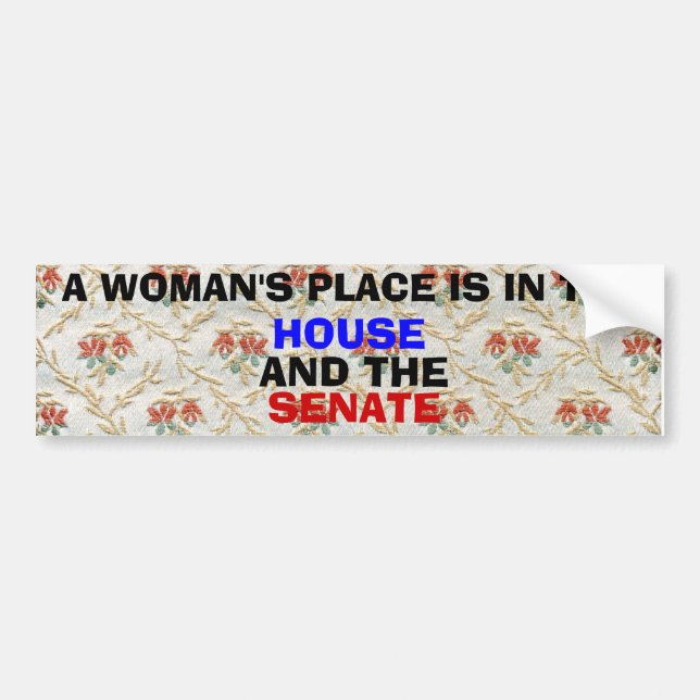 En kvinna ställe är i huset och senaten bildekal (Framsidan)