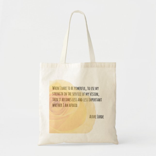 En kvinna styrka - Audre Lorde citationsteckentoto Tygkasse (Framsidan)